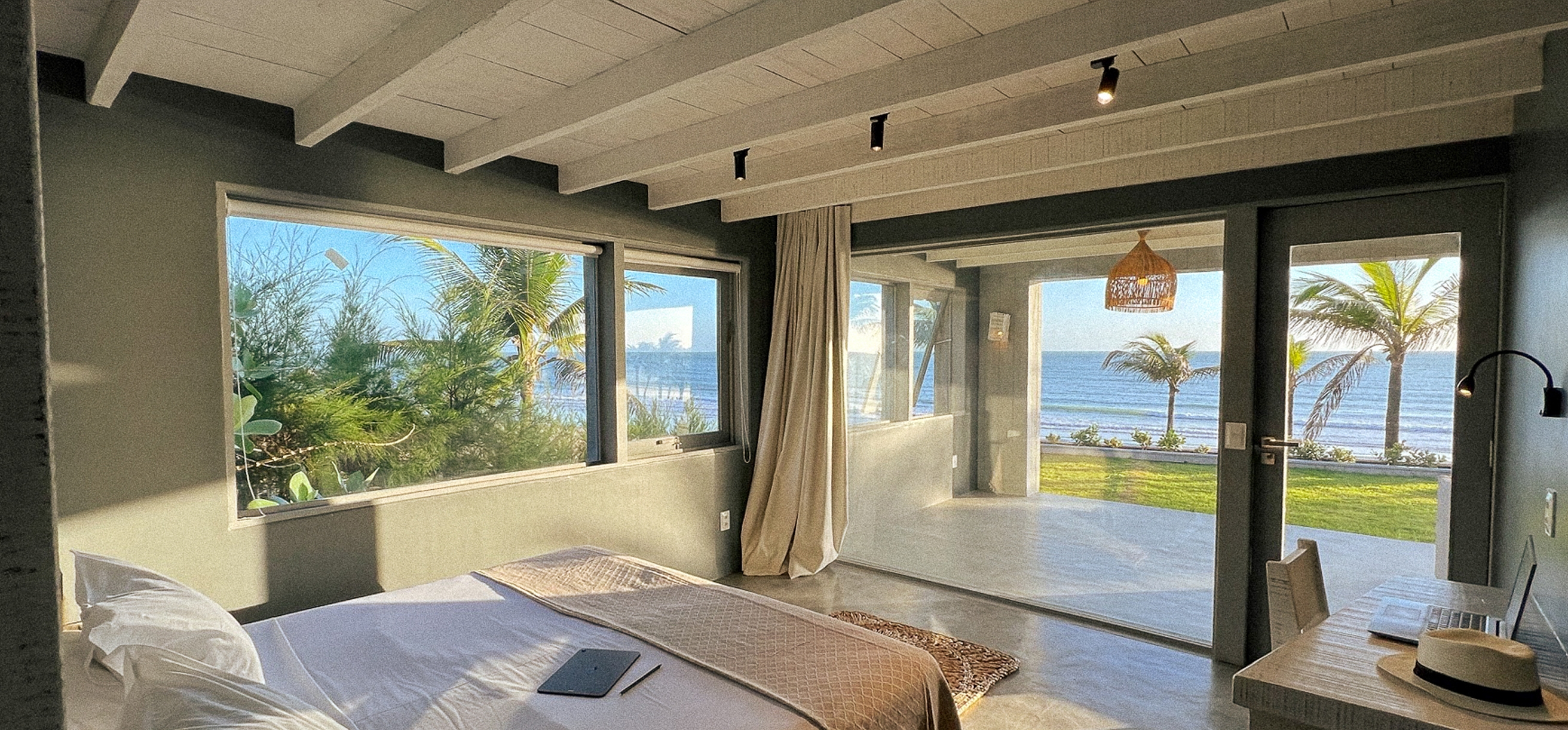 Double bed and room with sea view