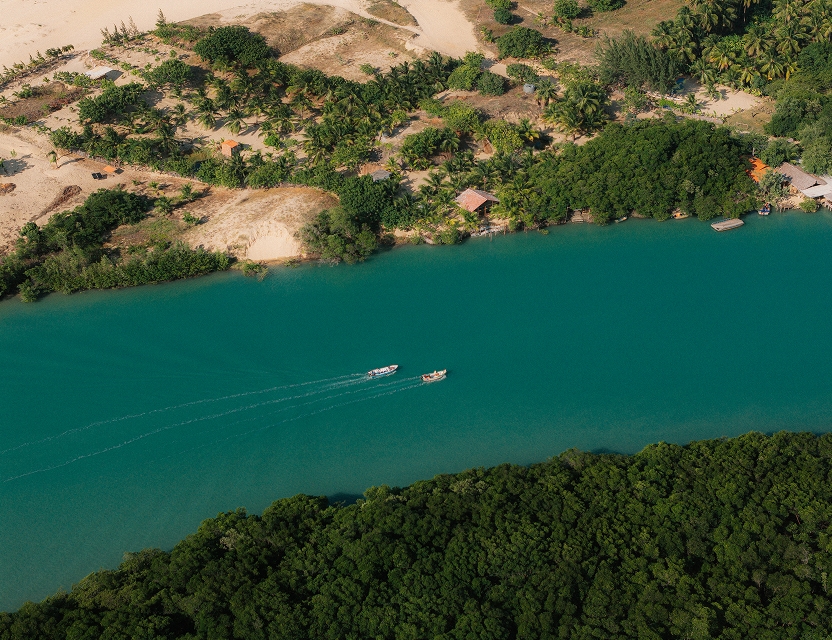 Imagem area de um rio da região de Icaraizinho